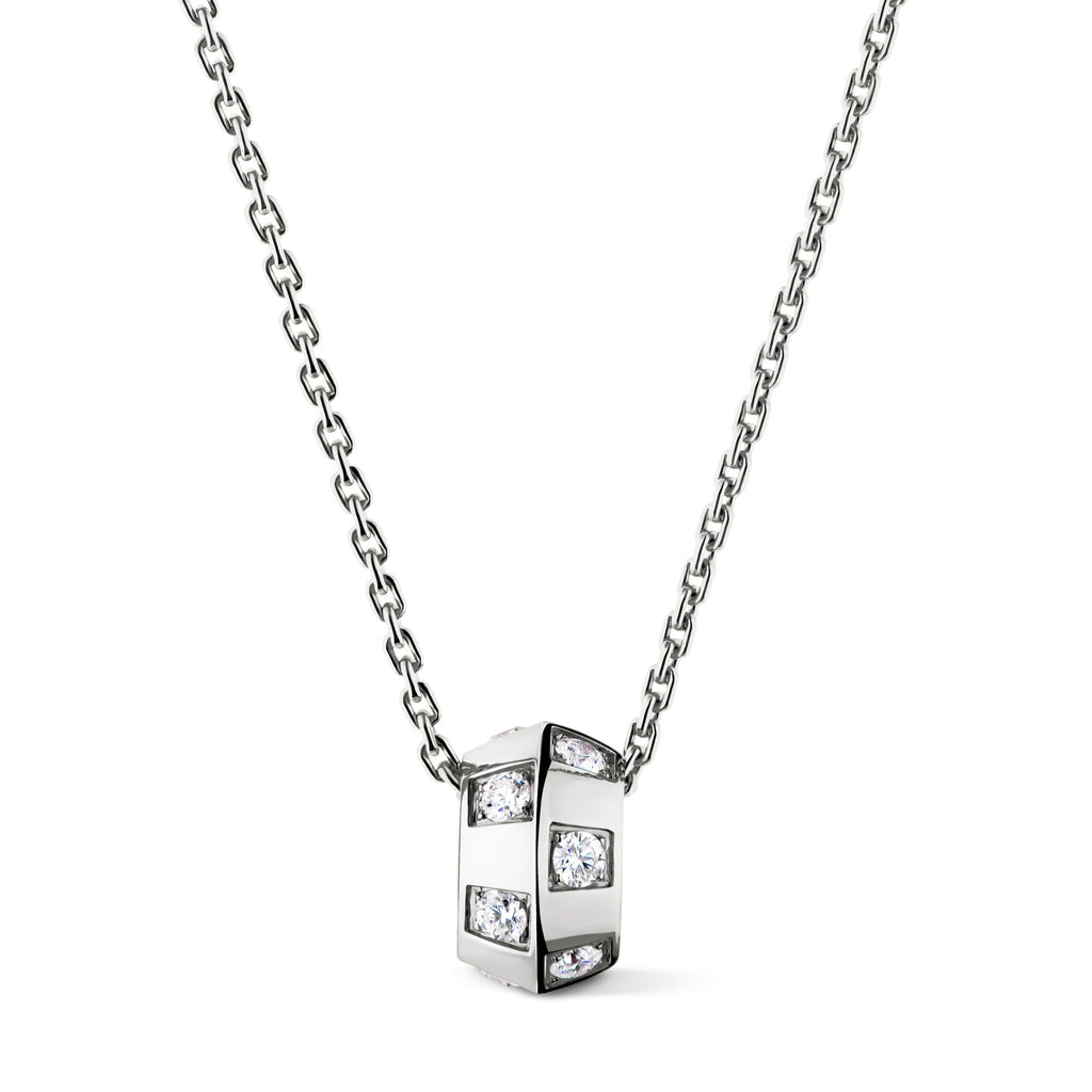 Le Damier de Louis Vuitton Pendant, White Gold and Diamonds
