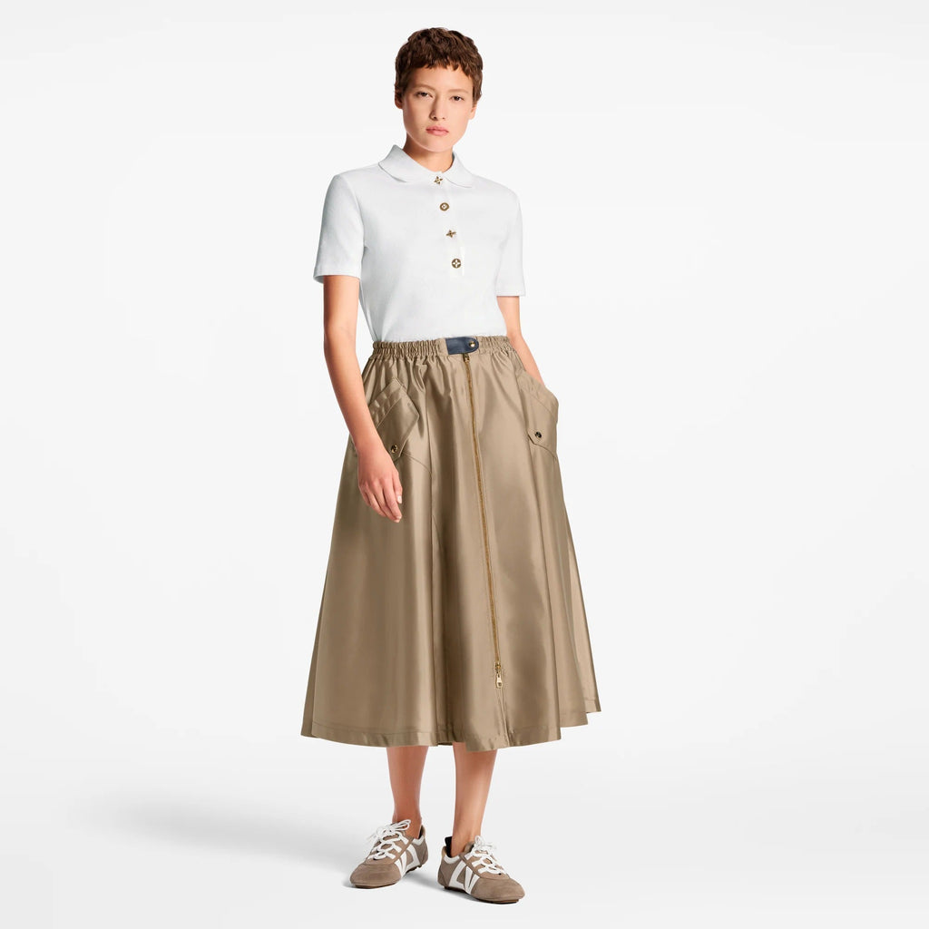 Flap Pocket Flared Skirt