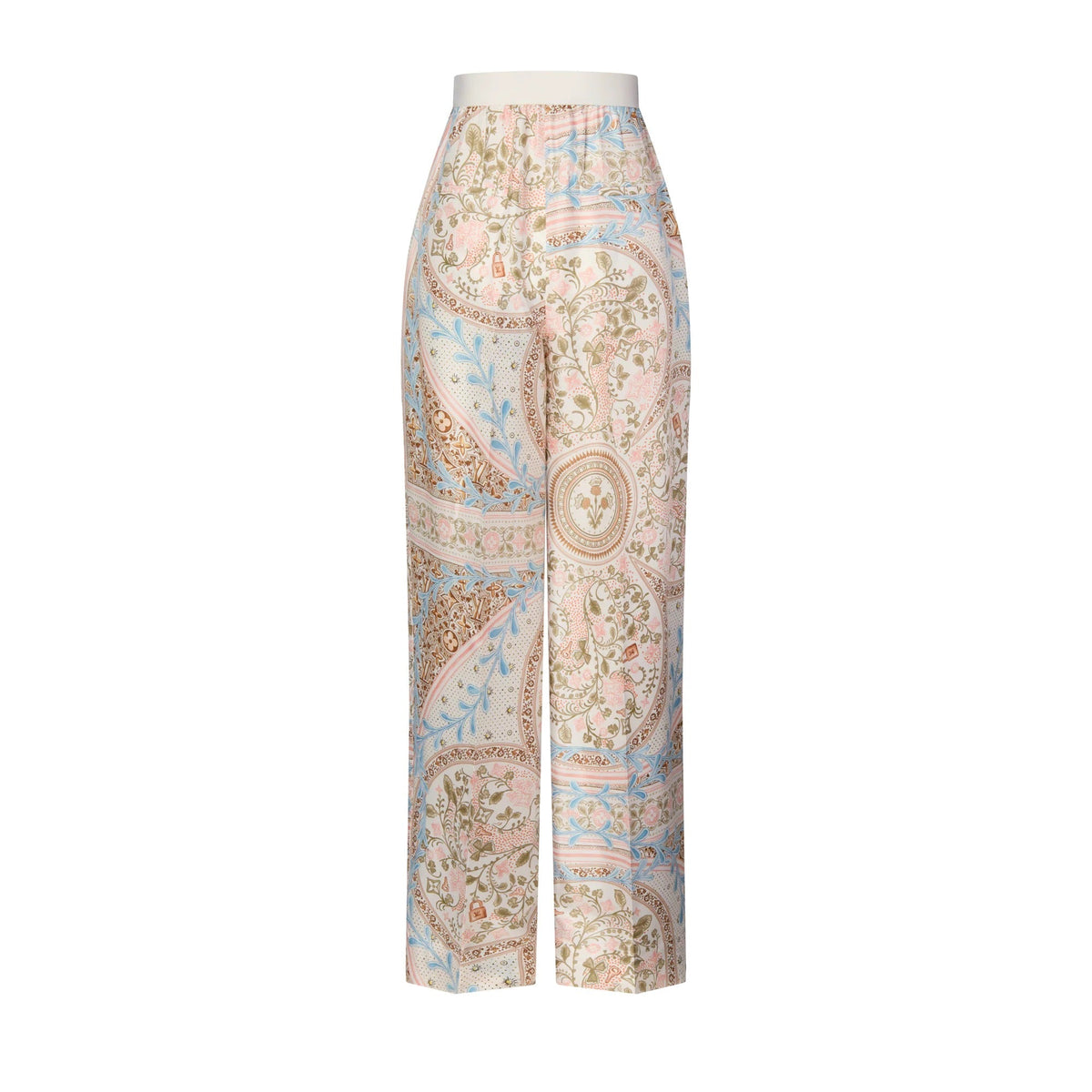 Flower Foulard Wide-Cut Pants