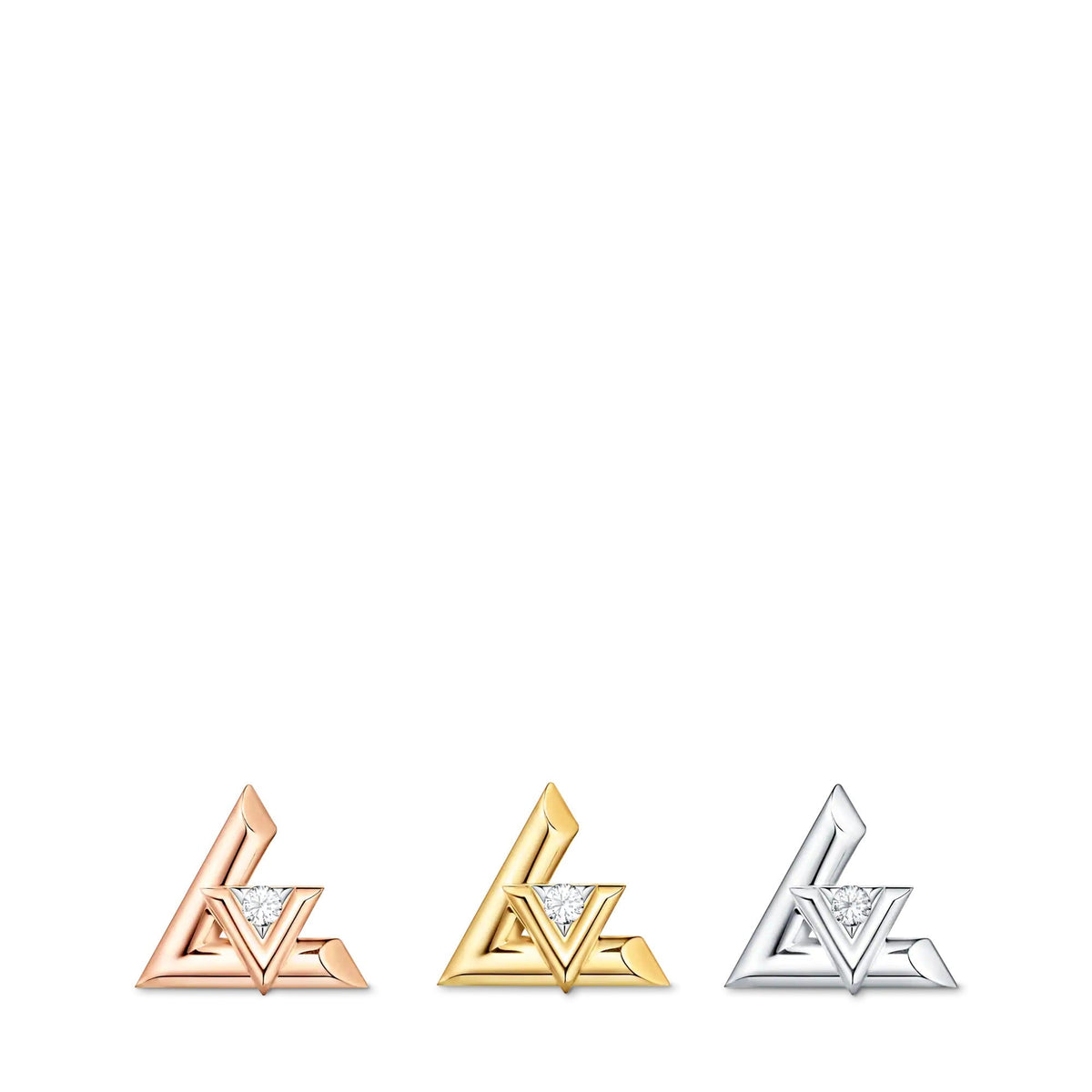 LV Volt One Stud, Pink Gold And Diamond - Per Unit