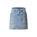 Signature Sequin Denim Mini Skirt