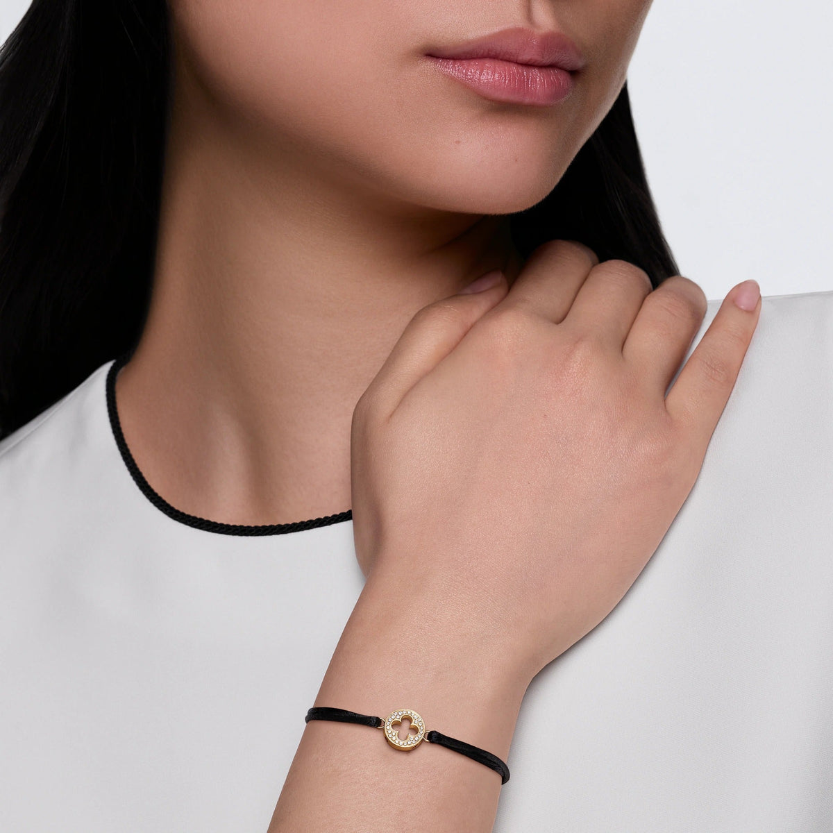 Empreinte Cord Bracelet, Yellow Gold and Diamonds