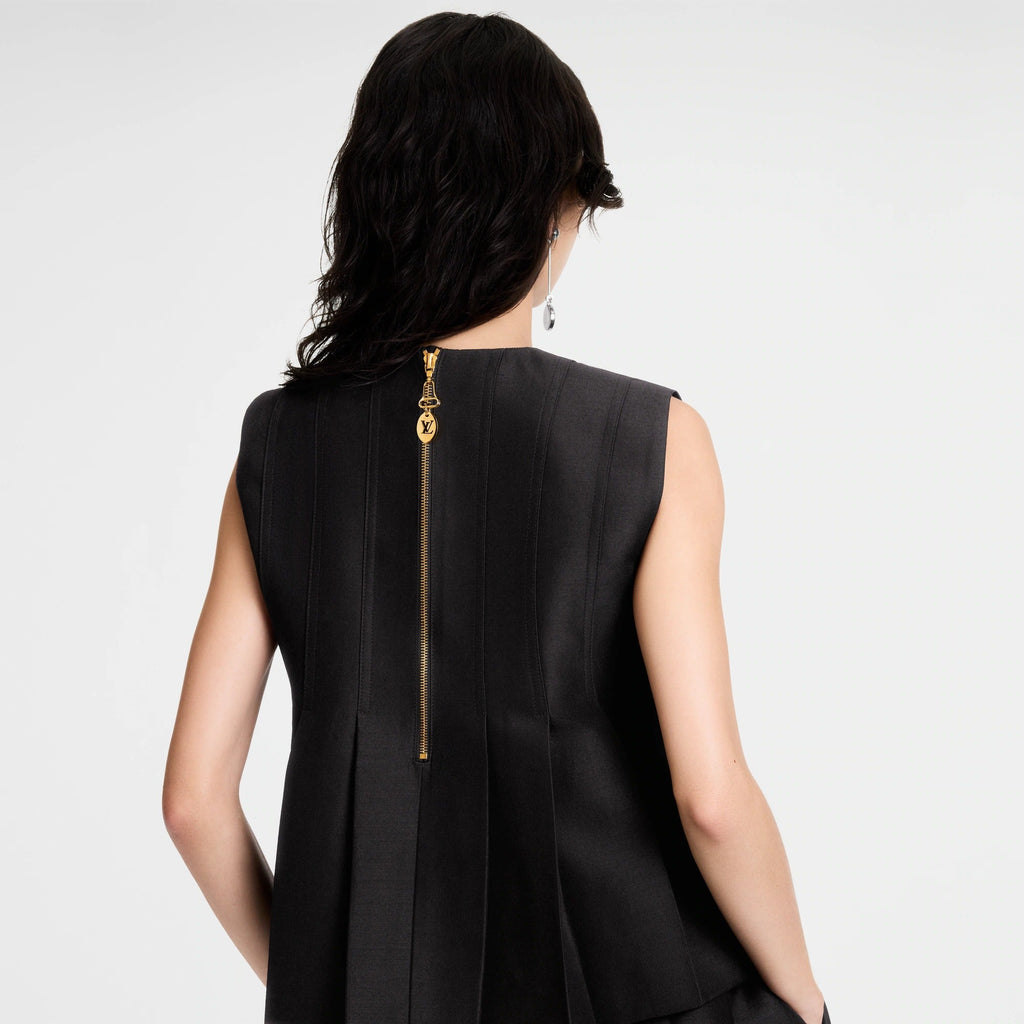 Button Front Pleated Top