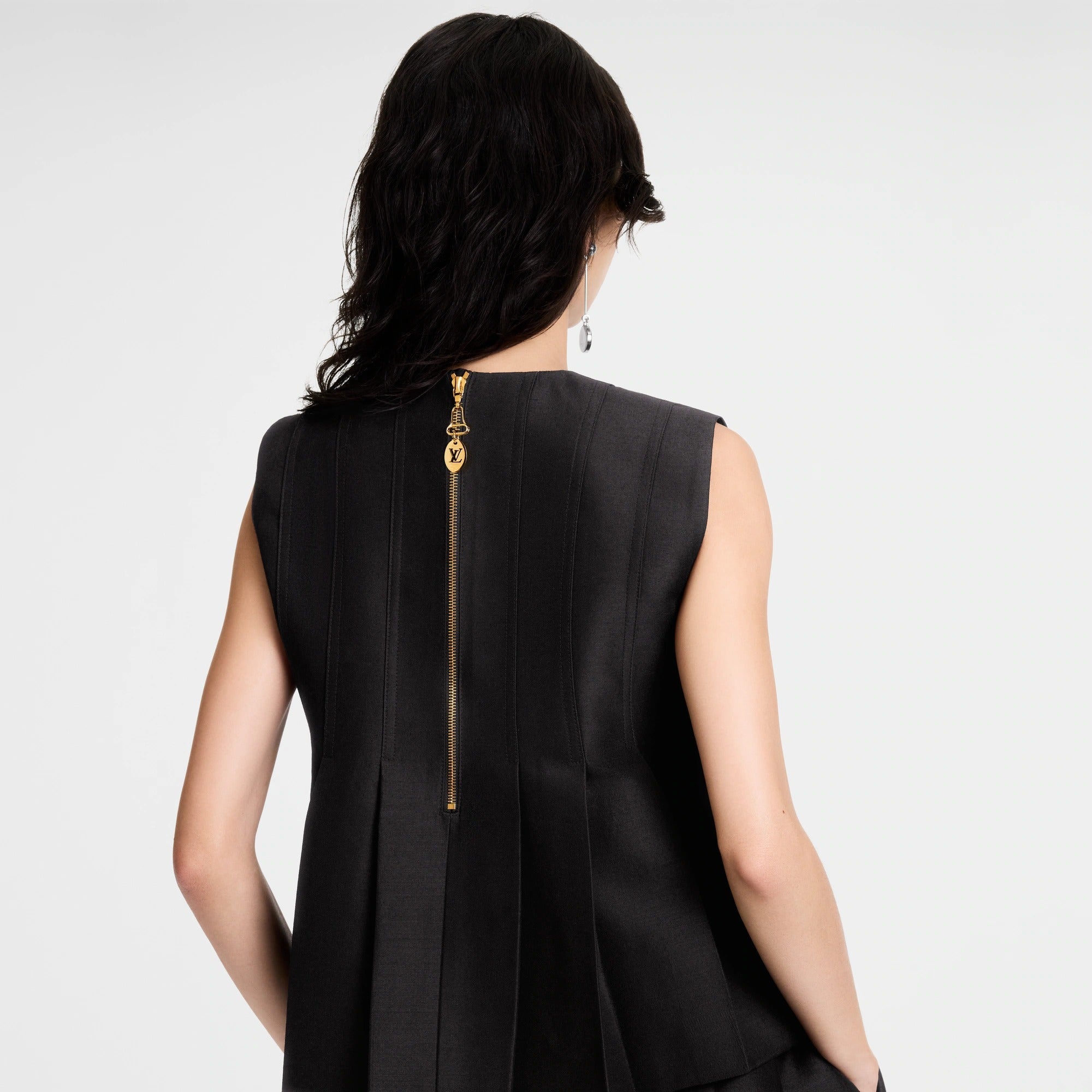Button Front Pleated Top