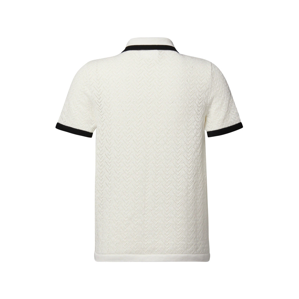 Pointelle Polo Top