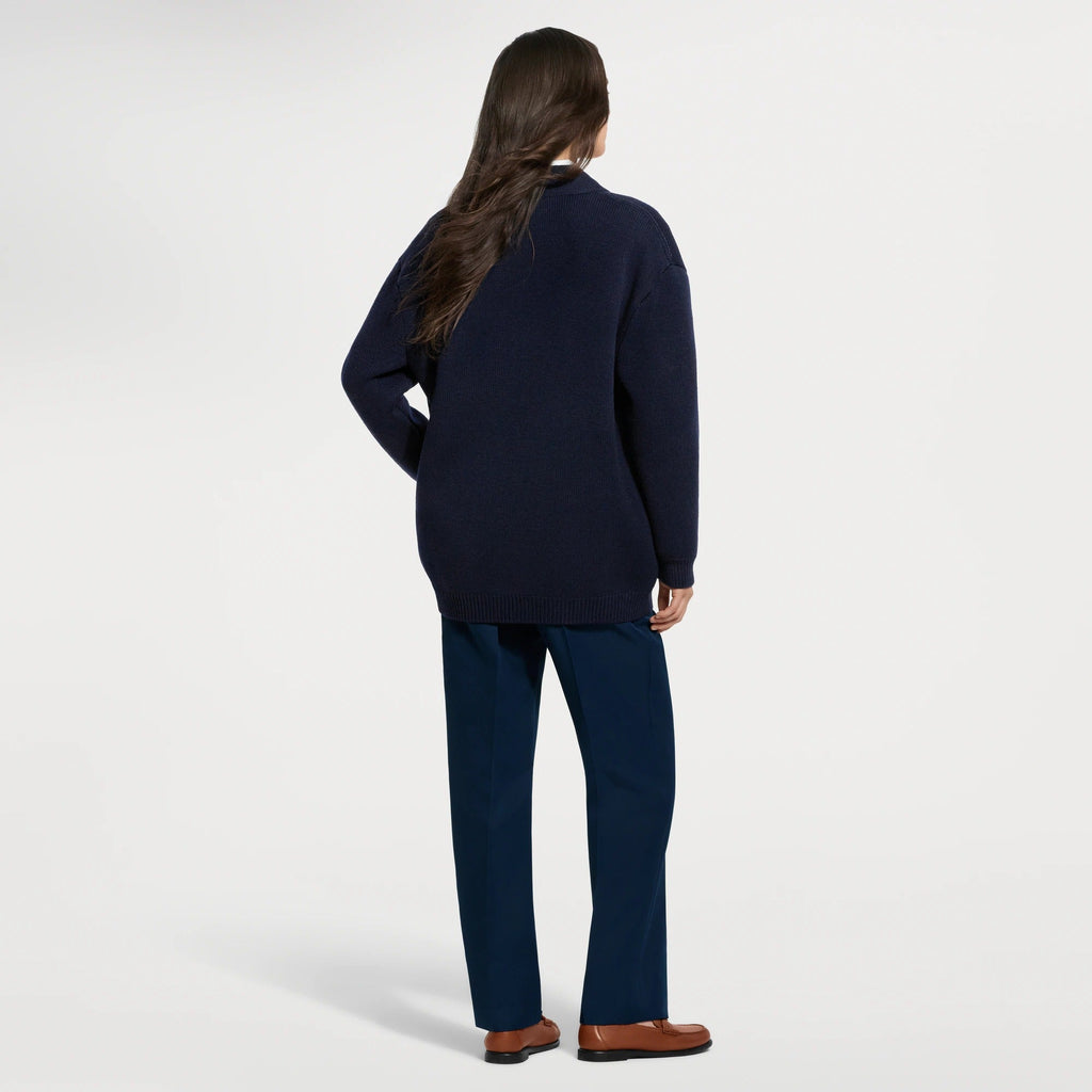 Anchor Button Oversized Cardigan