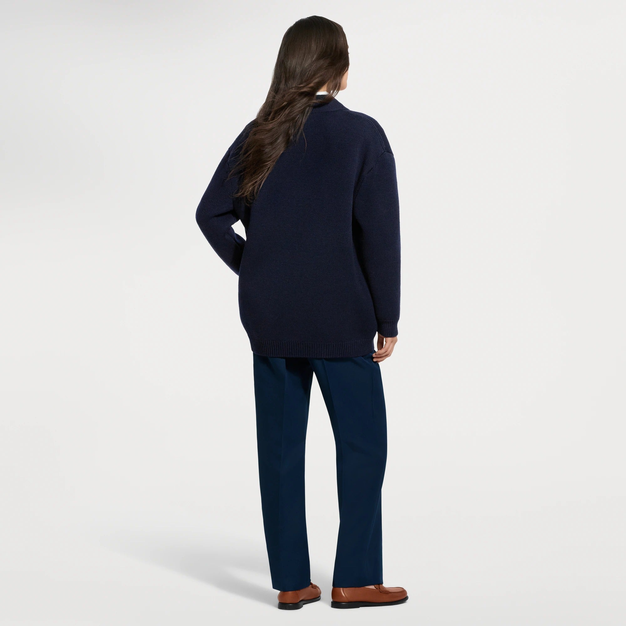 Anchor Button Oversized Cardigan