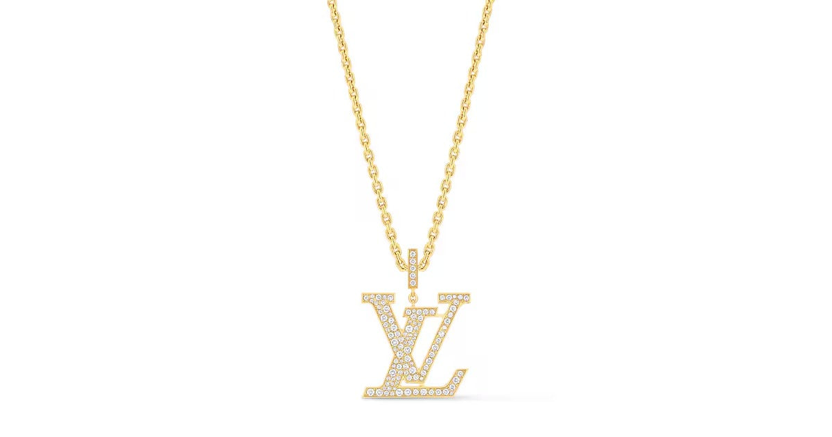 LV Medium Pendant, Yellow Gold And Diamonds