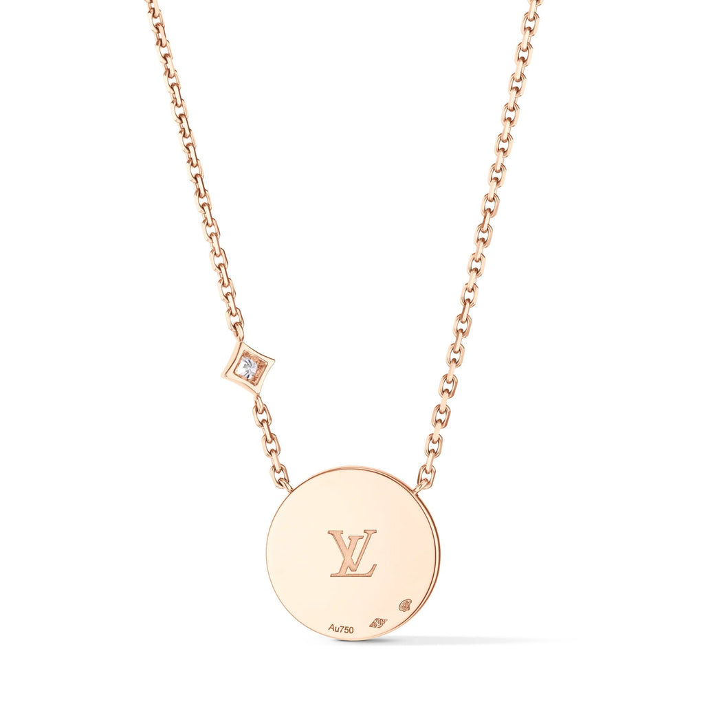 Color Blossom M Sun Pendant, Pink Gold, White Mother-of-Pearl and Diamonds