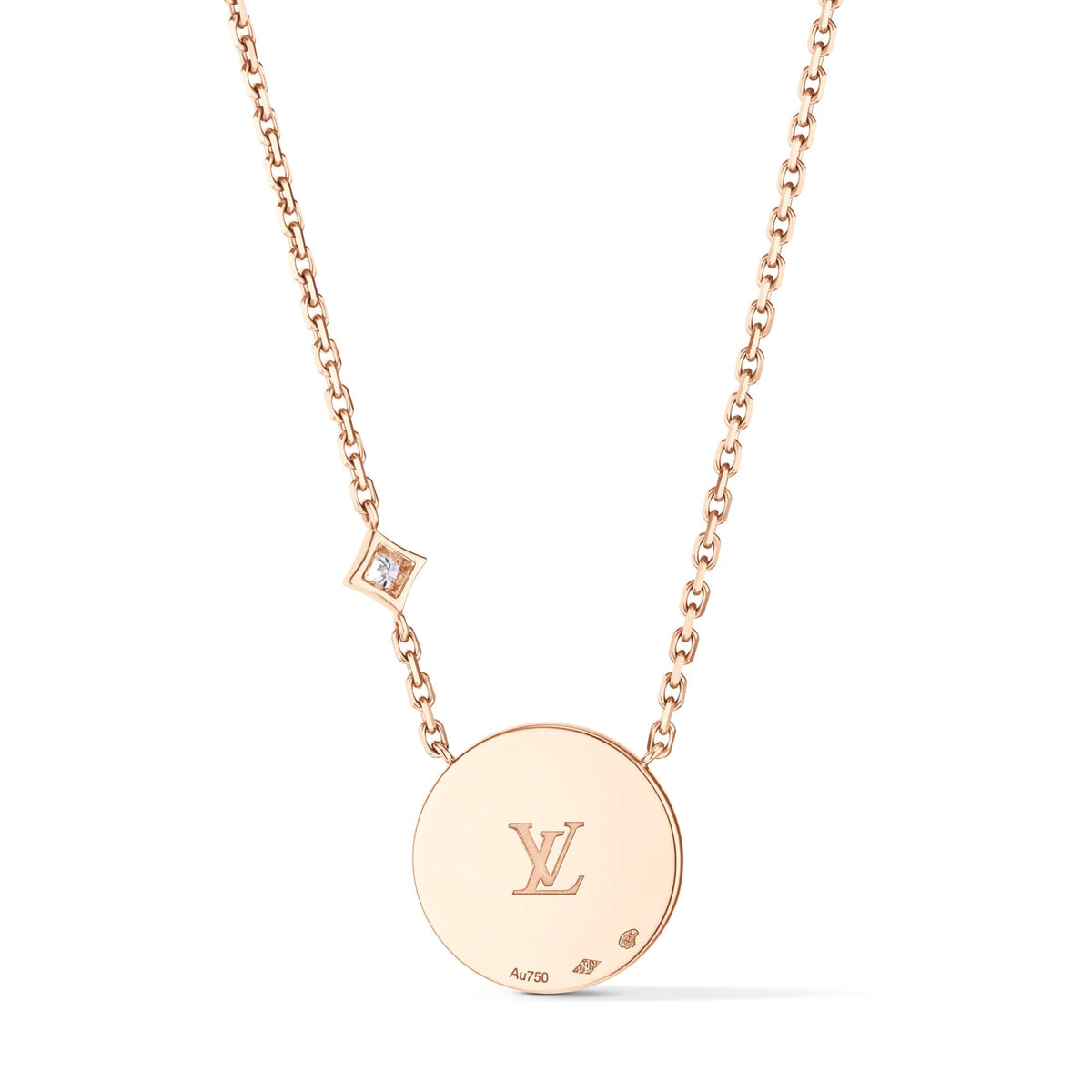 Color Blossom M Sun Pendant, Pink Gold, White Mother-of-Pearl and Diamonds