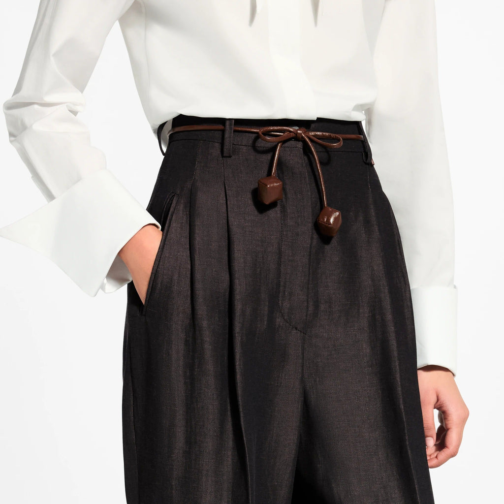 Cord Belt Tailored Pants