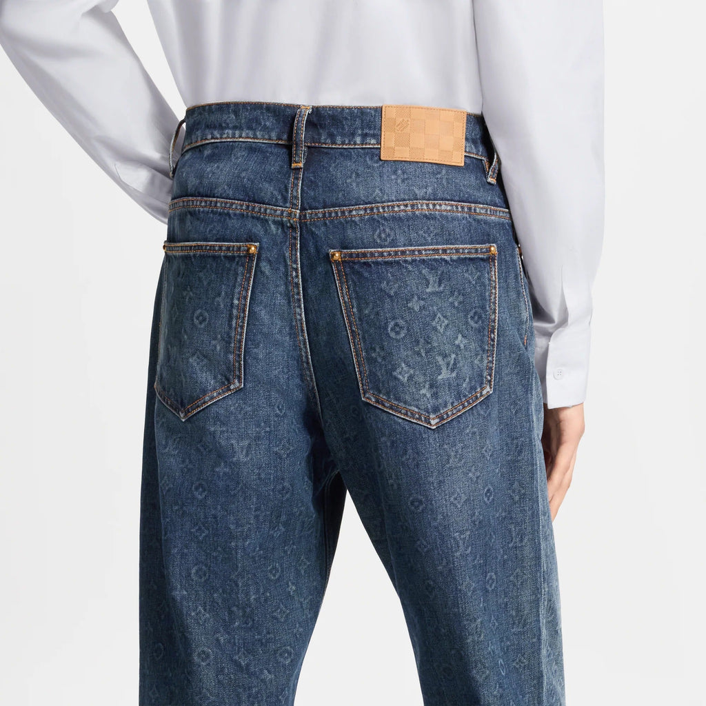 Monogram Washed Denim Skate Pants