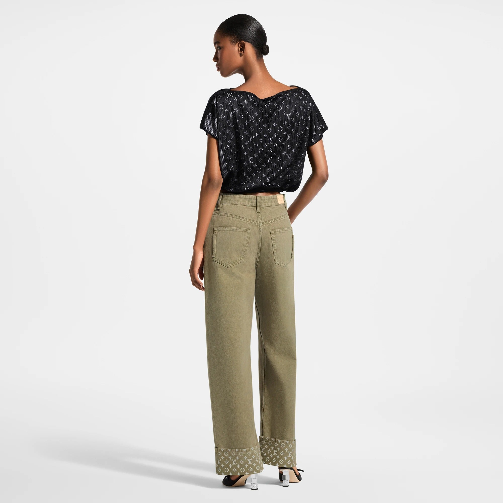 Monogram Lined Mesh Top