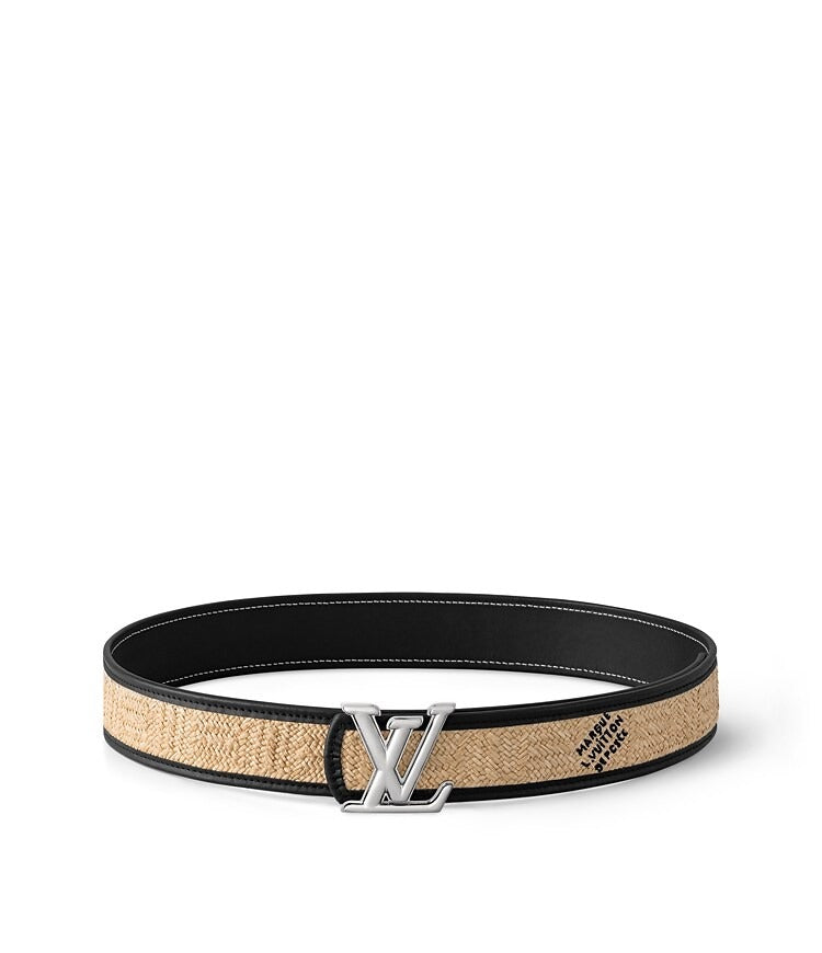 LV Dimension Raffia 40mm Reversible Belt