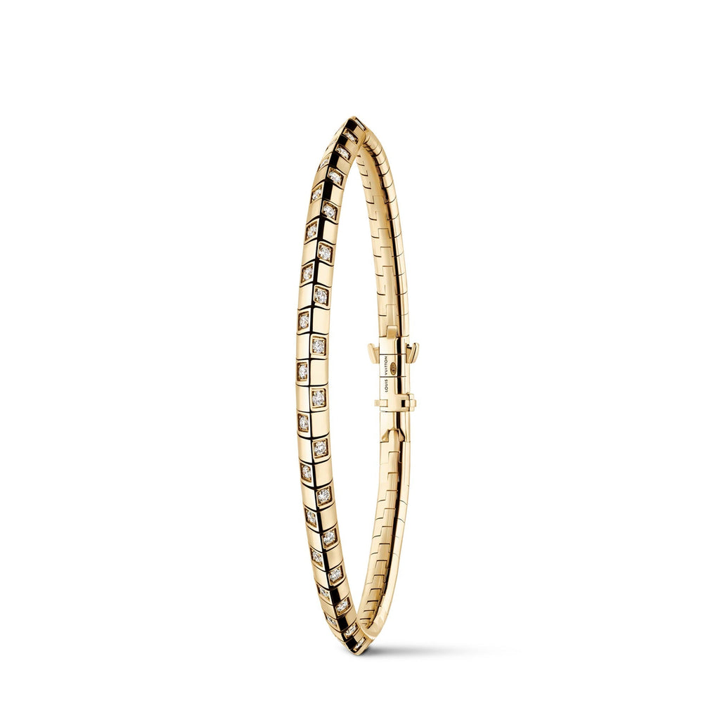 Le Damier de Louis Vuitton Small Bracelet, Yellow Gold and Diamonds