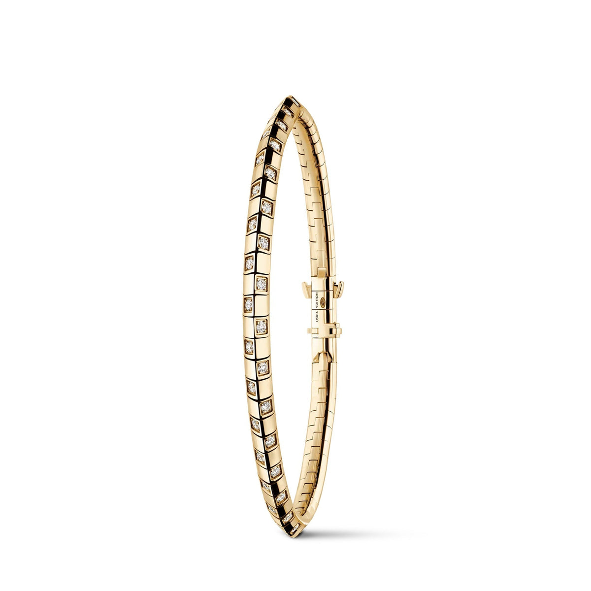 Le Damier de Louis Vuitton Small Bracelet, Yellow Gold and Diamonds