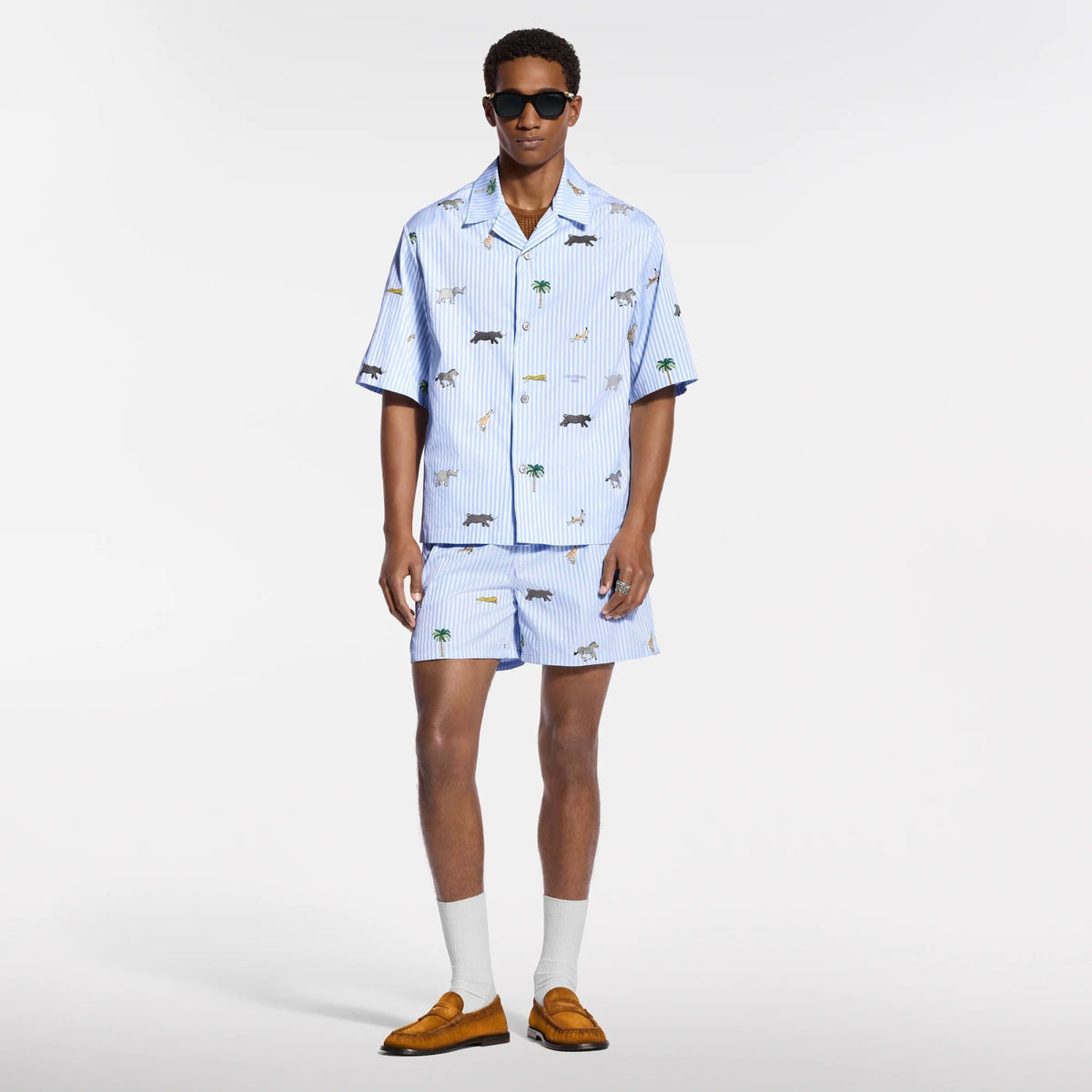 LV x The Darjeeling Limited Embroidered Striped Shorts