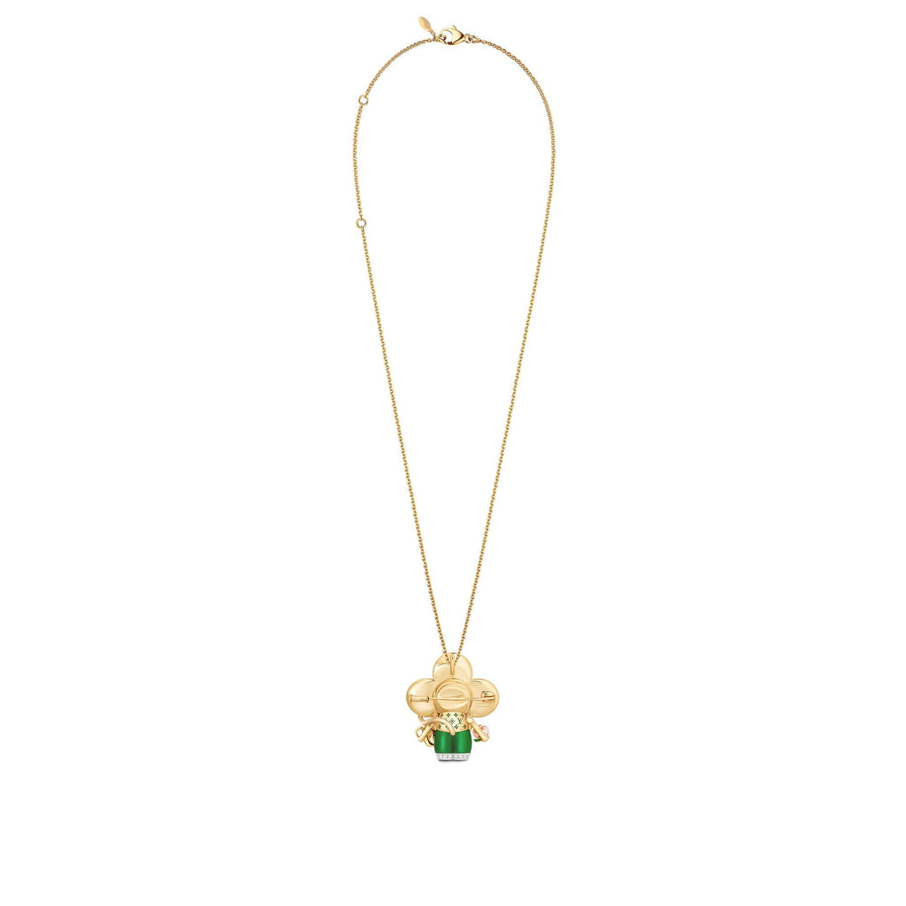 Vivienne Monkey Pendant, 3 Golds, Lacquer, Diamonds & Colored Gemstones