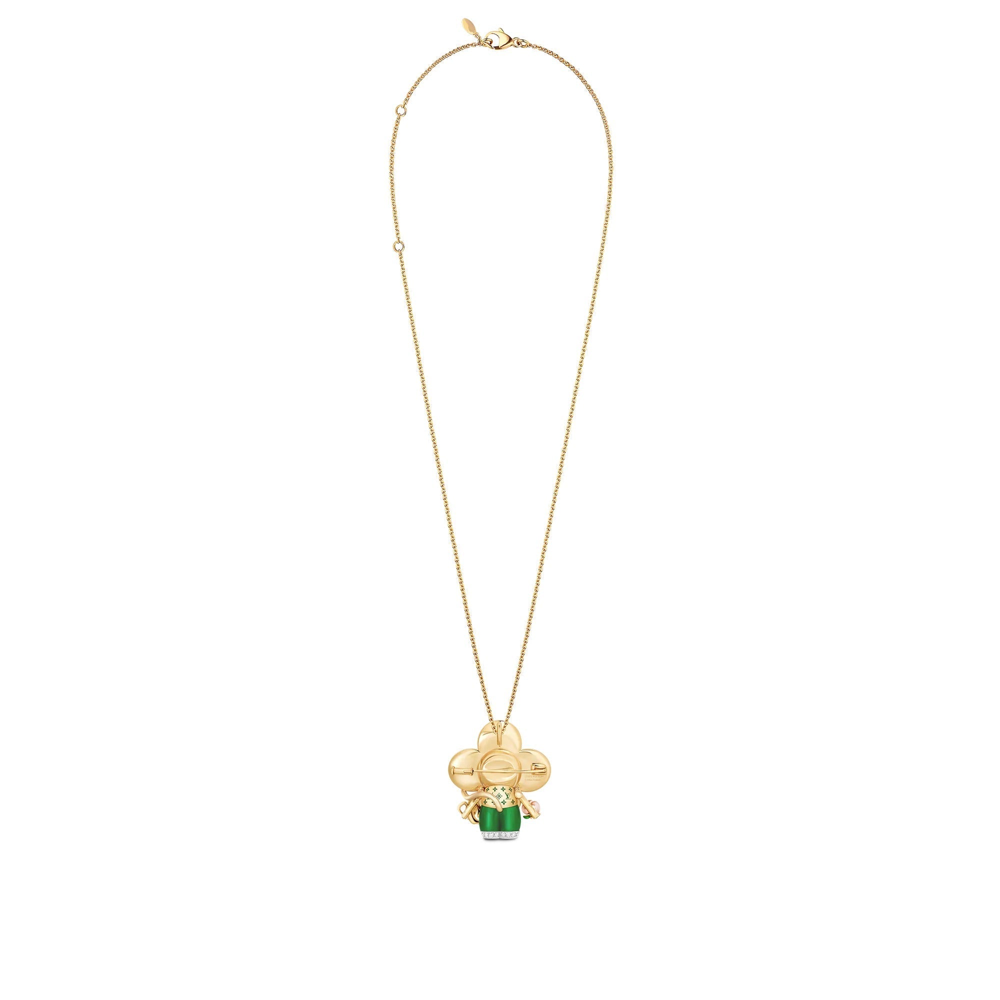 Vivienne Monkey Pendant, 3 Golds, Lacquer, Diamonds & Colored Gemstones