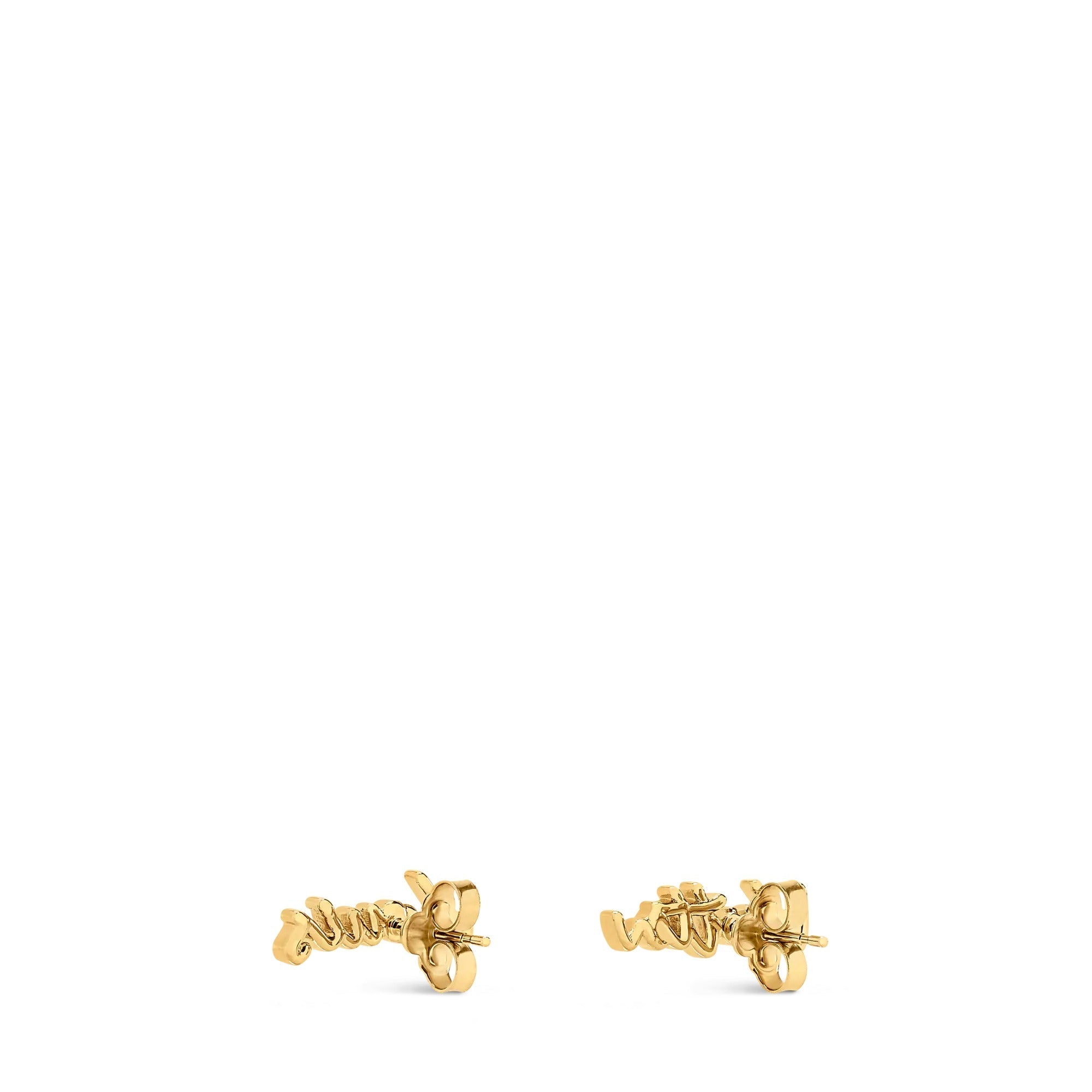 LV Script Stud Earrings