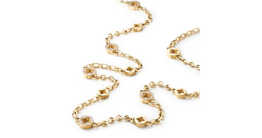 Empreinte Transformable Long Necklace, Yellow Gold and Diamonds