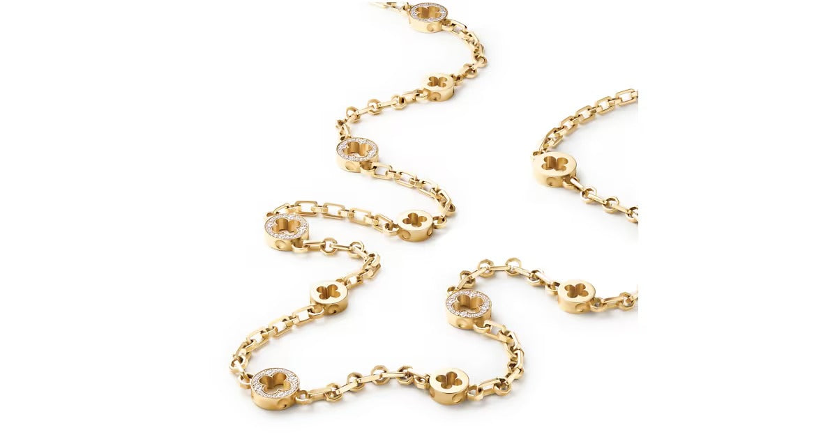 Empreinte Transformable Long Necklace, Yellow Gold and Diamonds