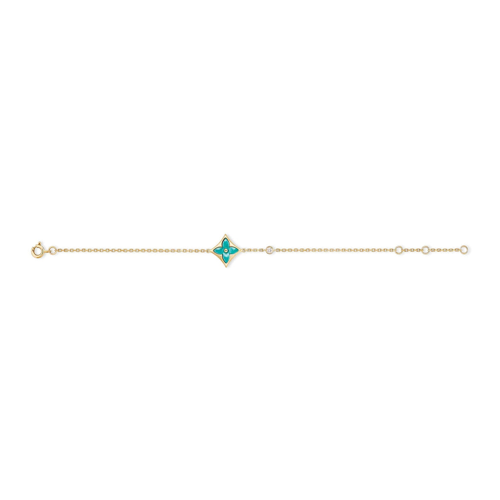 Color Blossom BB Star Bracelet, Yellow Gold, Amazonite and Diamond