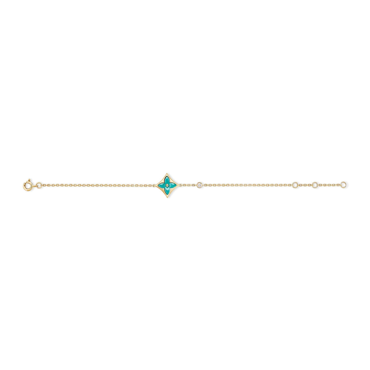 Color Blossom BB Star Bracelet, Yellow Gold, Amazonite and Diamond