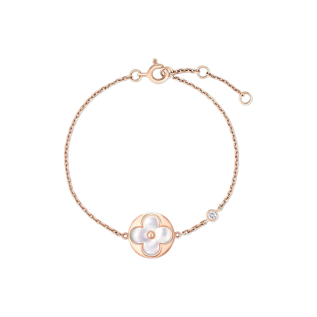 Color Blossom BB Sun Bracelet, Pink Gold, White Mother-of-Pearl and Diamond