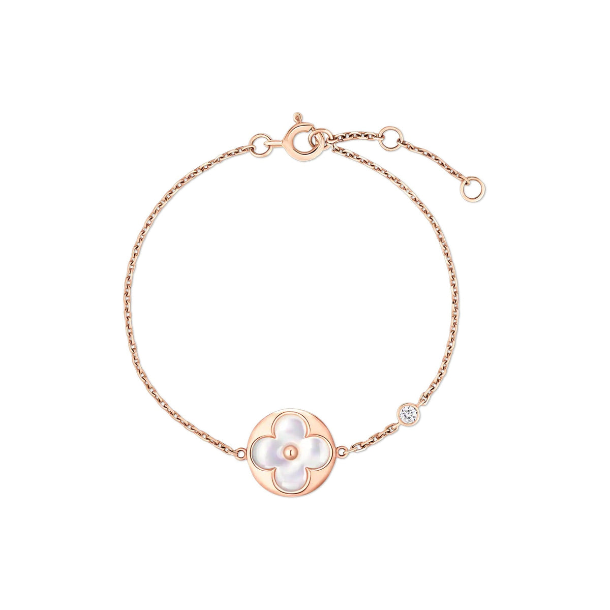 Color Blossom BB Sun Bracelet, Pink Gold, White Mother-of-Pearl and Diamond