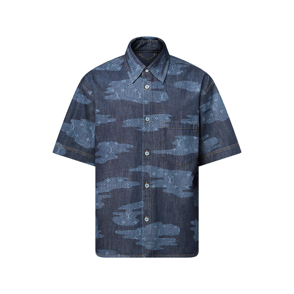 Monogram Short-Sleeved Chambray Shirt