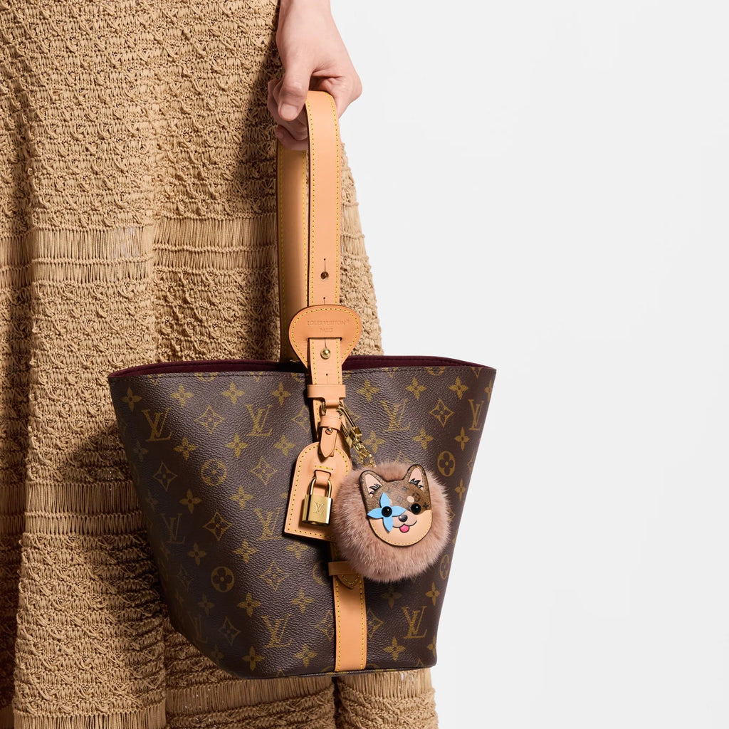 LV Shiba Pompon Bag Charm