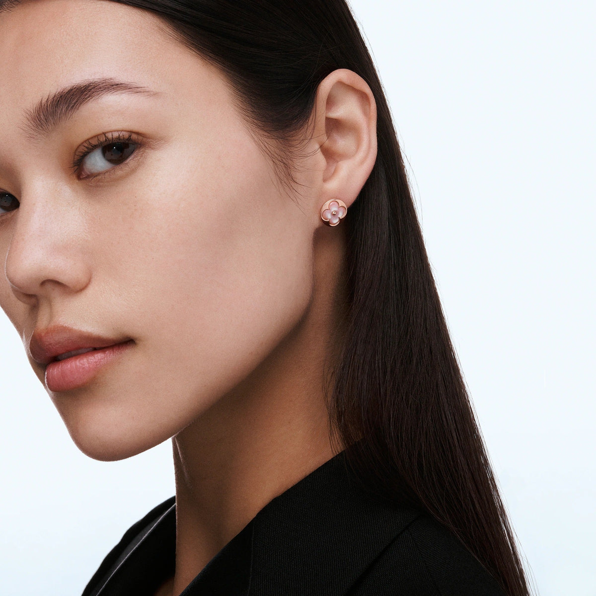 Color Blossom BB Sun Ear Stud, Pink Gold and Pink Mother-of-Pearl - Per Unit