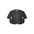 Ruffle Hem Denim Top