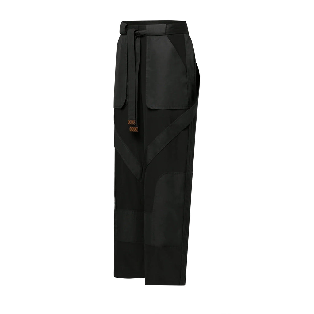 Poplin Insert Silk Cargo Pants