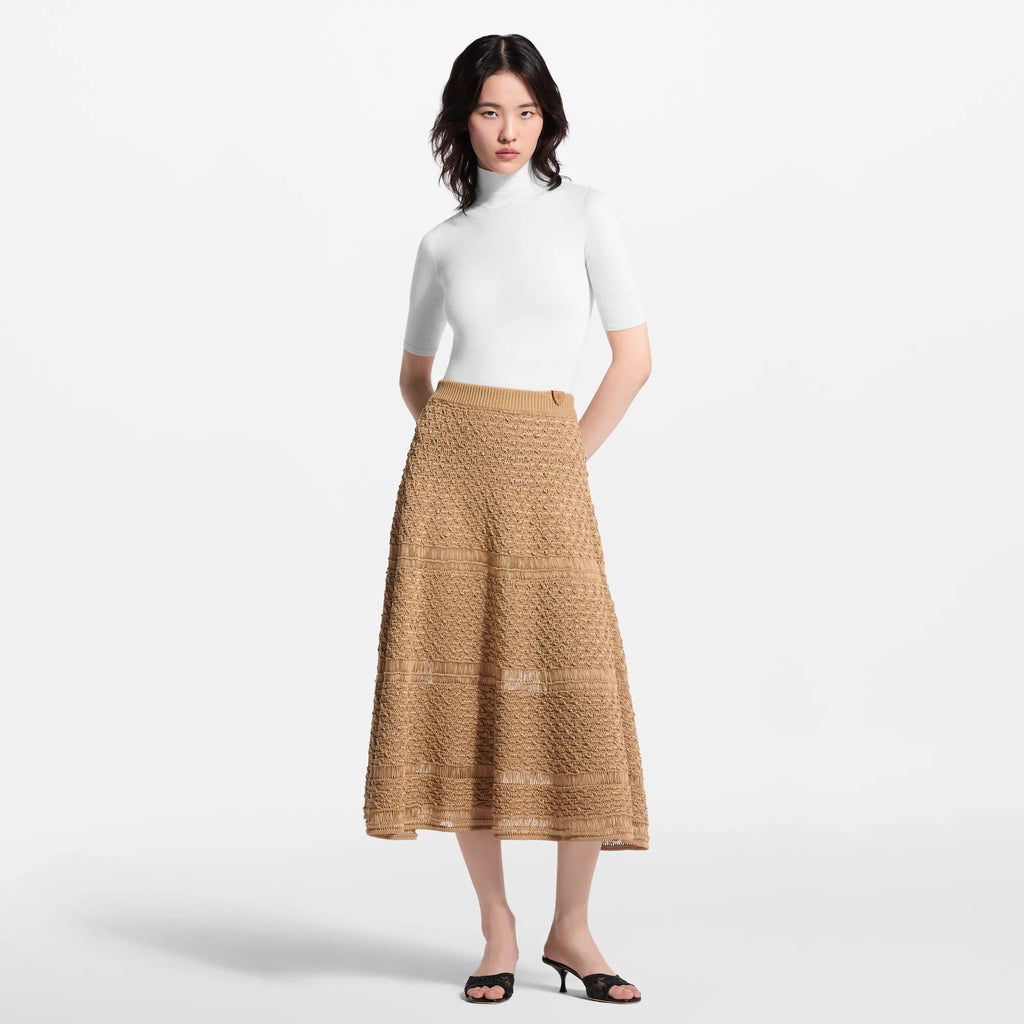 Woven-Effect Knit Skirt