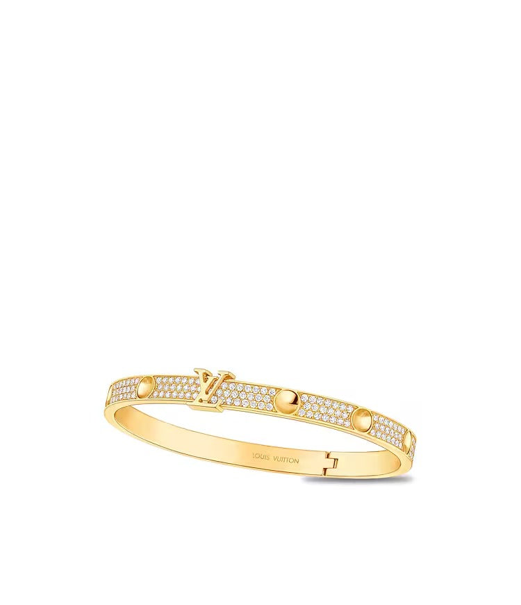 Empreinte Medium Bangle, Yellow Gold and Diamonds