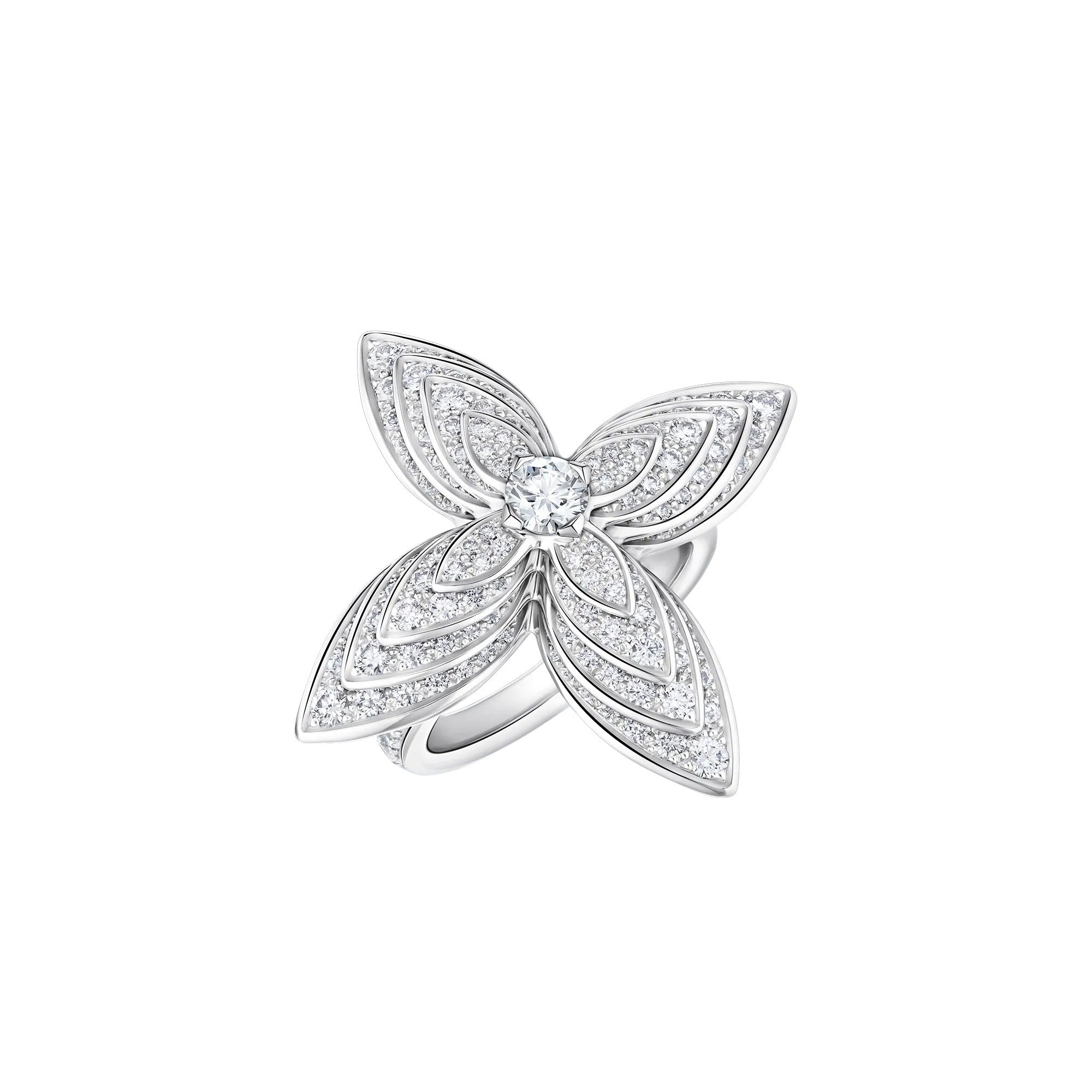 Idylle Blossom Ring, White Gold and Diamonds