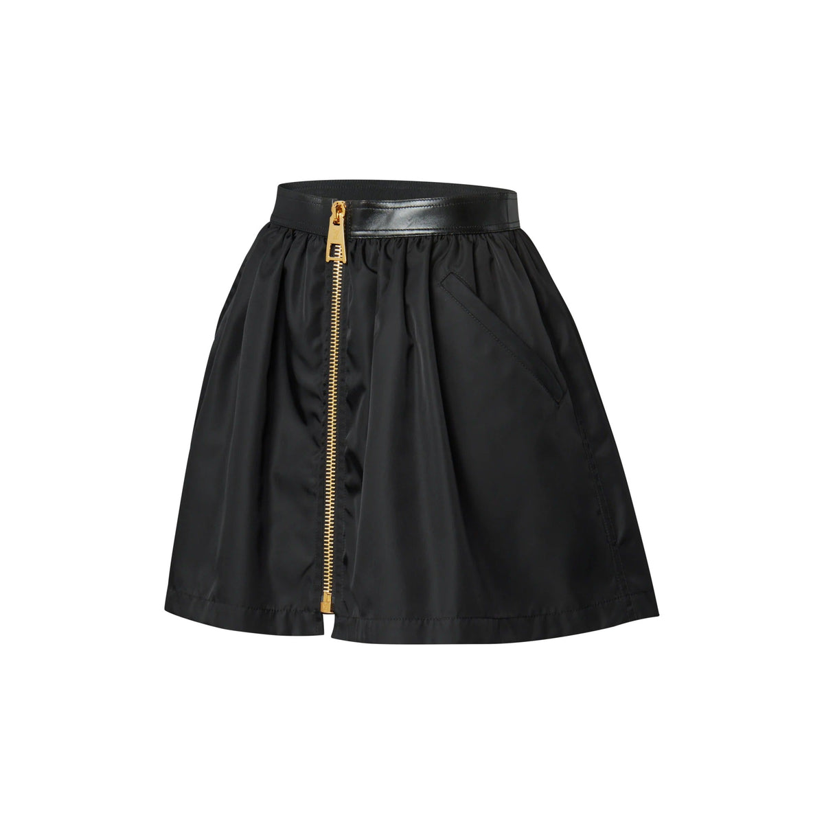 Leather Insert Mini Skirt