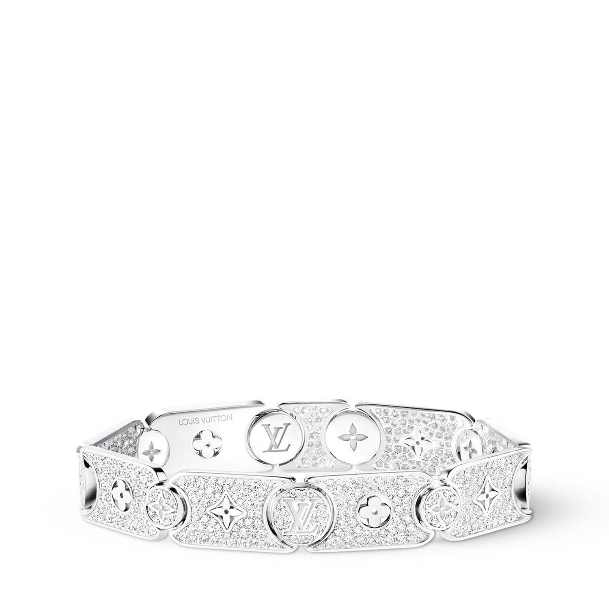 Les Gastons Vuitton Masterpiece Gourmette Bracelet, White Gold and Diamonds