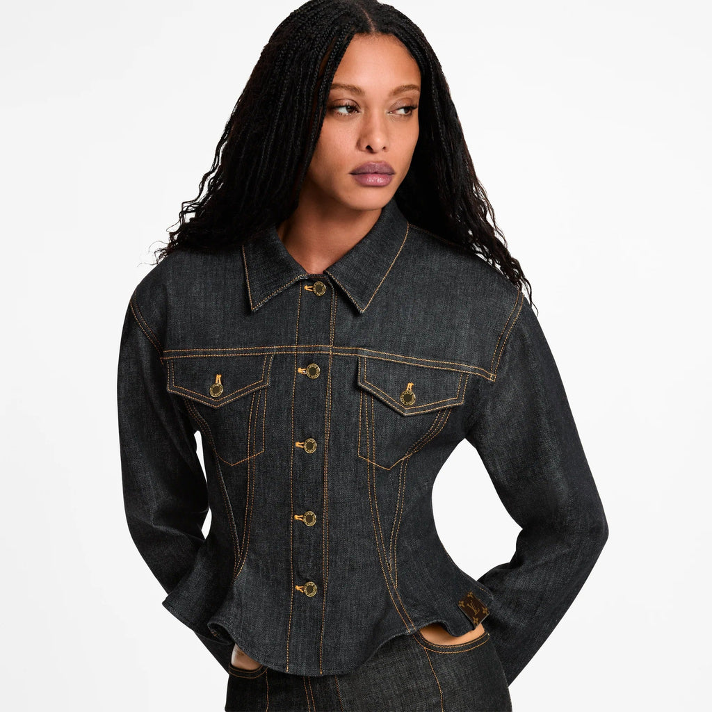Fluted Denim Jacket