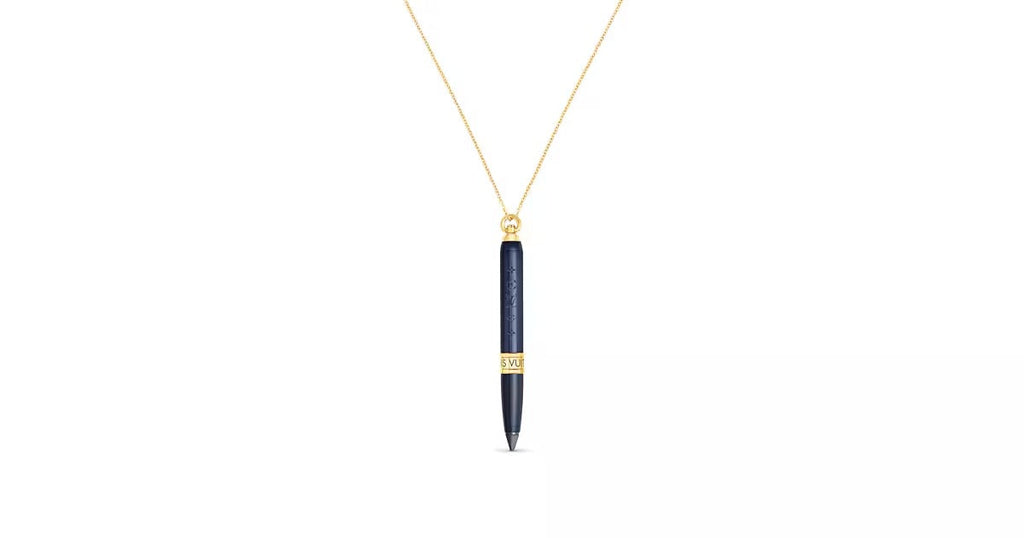 Les Gastons Vuitton Designer Pendant, Yellow Gold and Blue Titanium