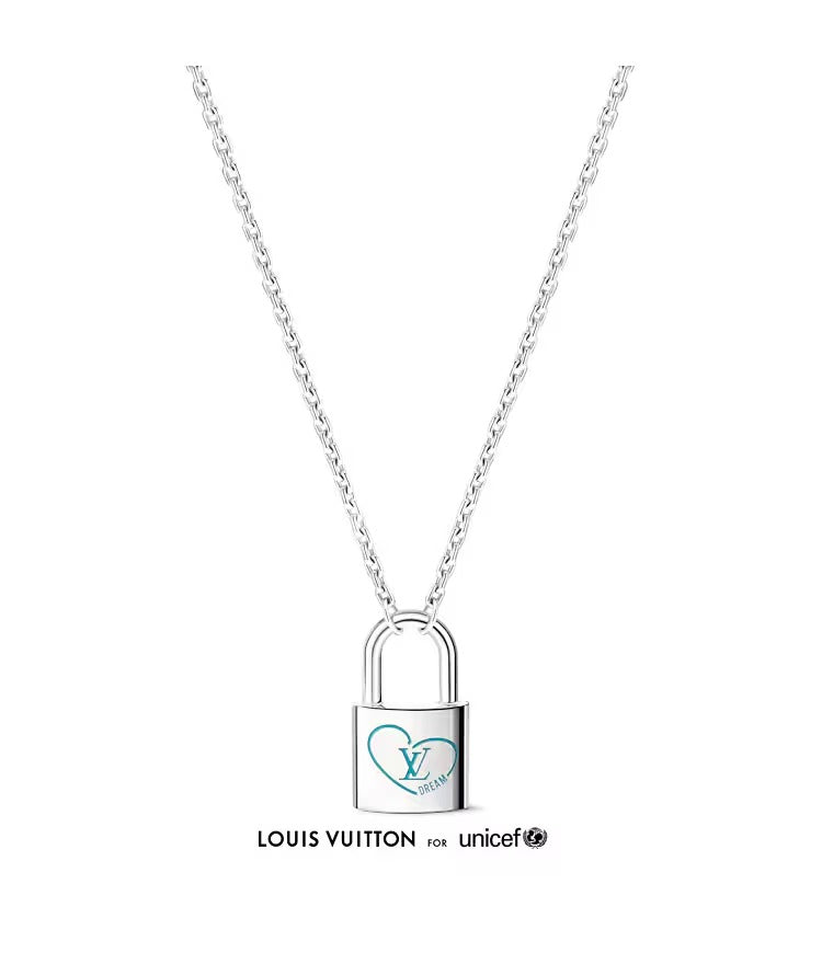Silver Lockit x Felix Lee Pendant, Sterling Silver and Blue Lacquer