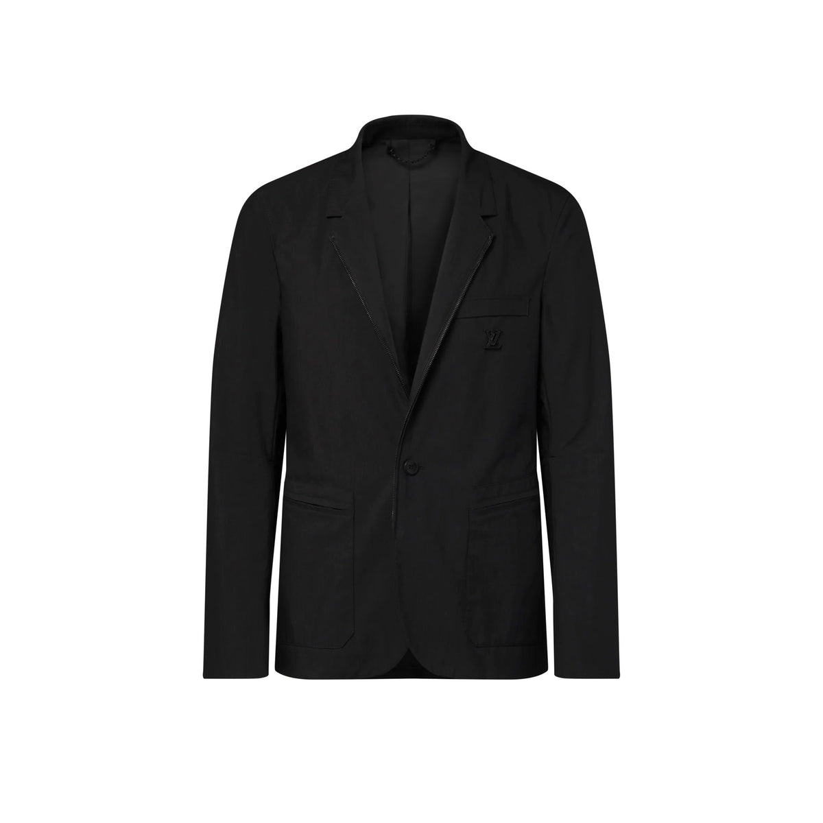 Cotton Ripstop Zippered Single-Breasted Jacket