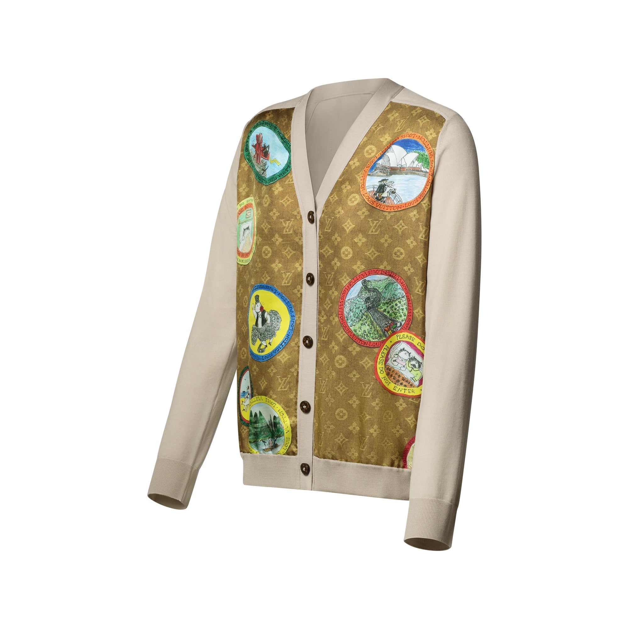 Monogram Cat Stamp Cardigan