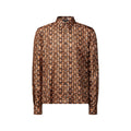 Monogram Printed Long-Sleeved Silk Shirt