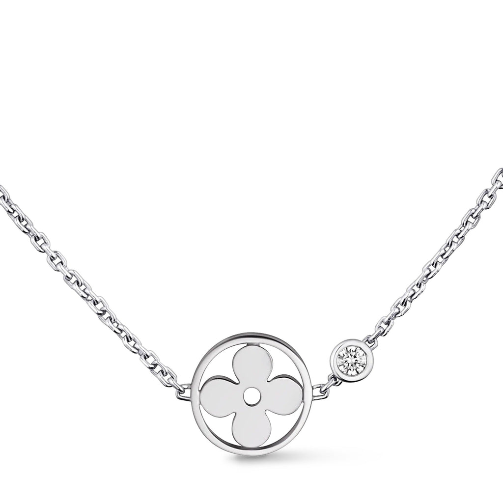 Idylle Blossom pendant, white gold and diamond