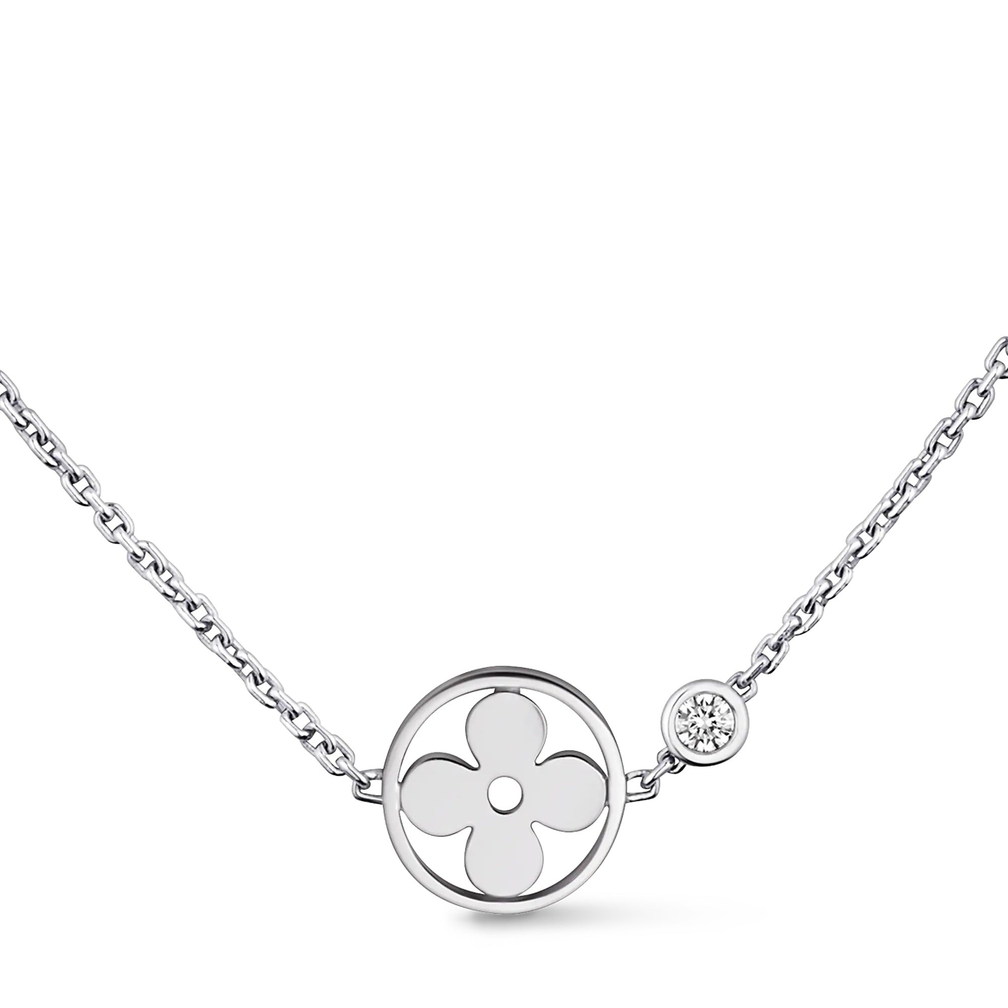 Idylle Blossom pendant, white gold and diamond