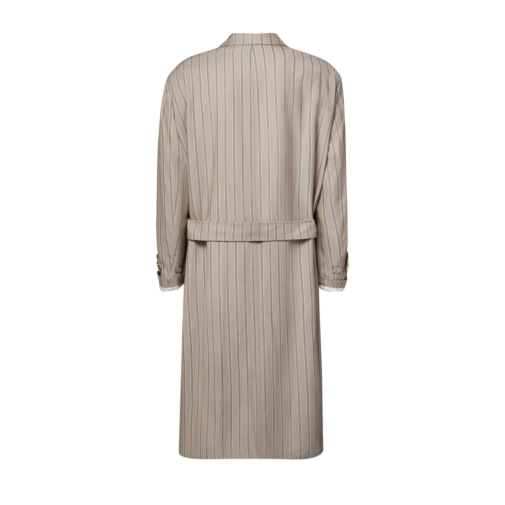 Striped Wool Silk Coat