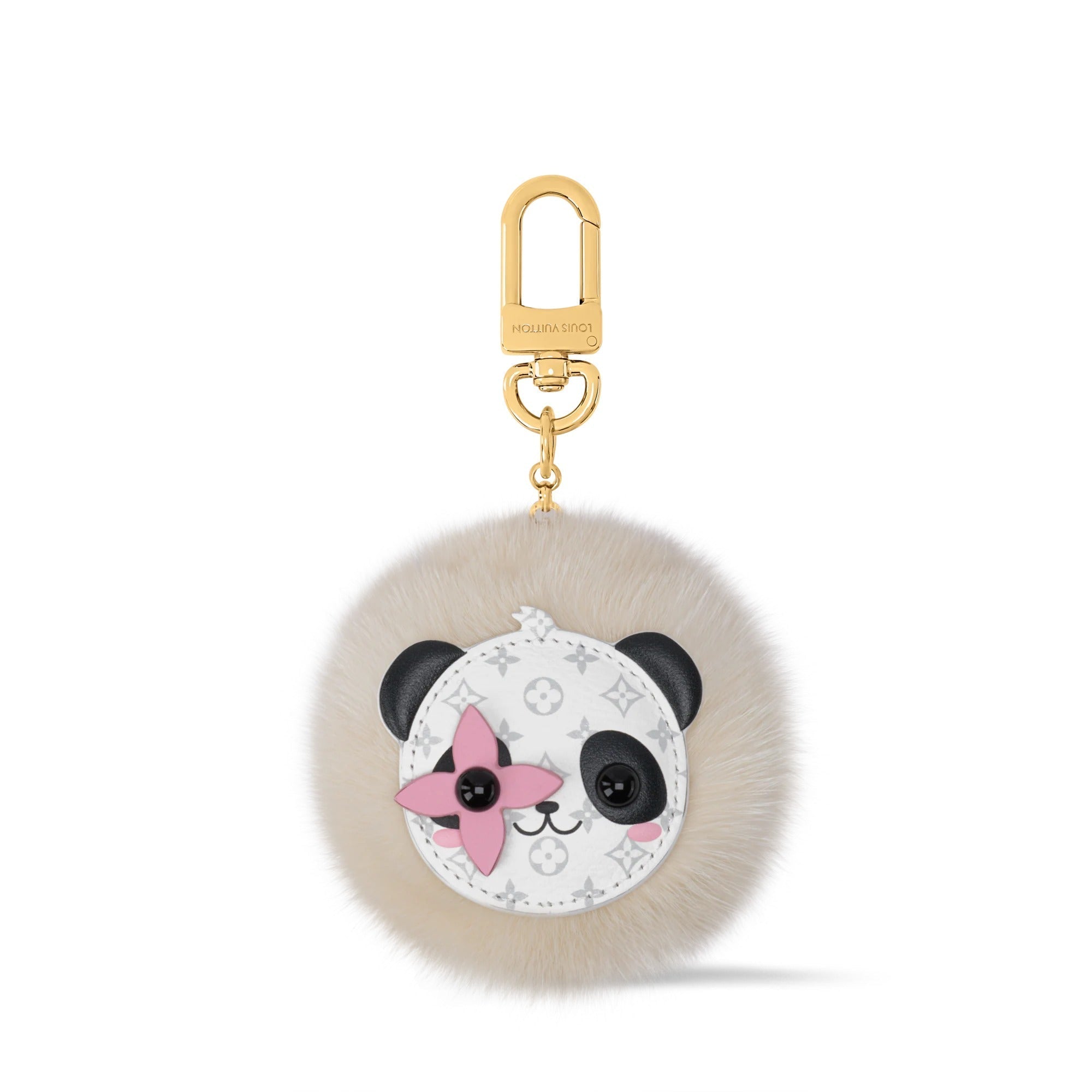 LV Panda Pompon Bag Charm